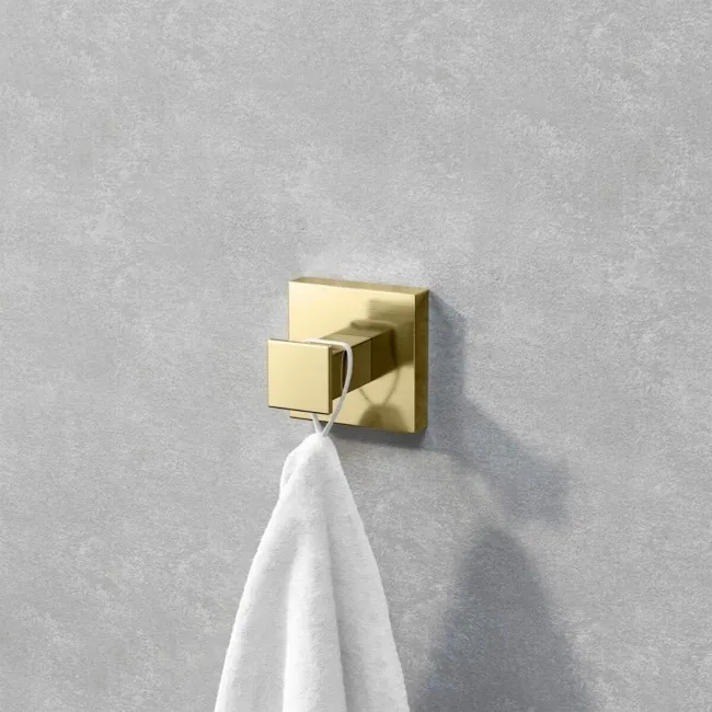 Isla Brushed Brass Square Robe Hook