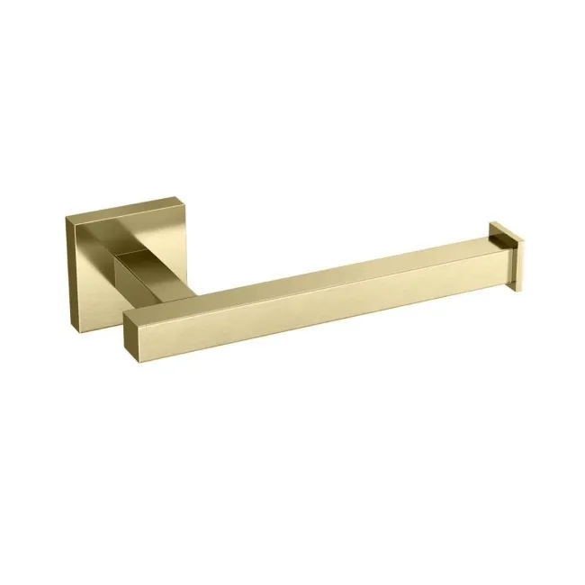 Isla Brushed Brass Square Toilet Roll Holder