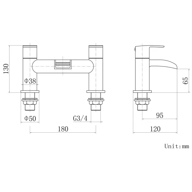 Eden Matt Black Waterfall Basin & Bath Mixer Tap Set