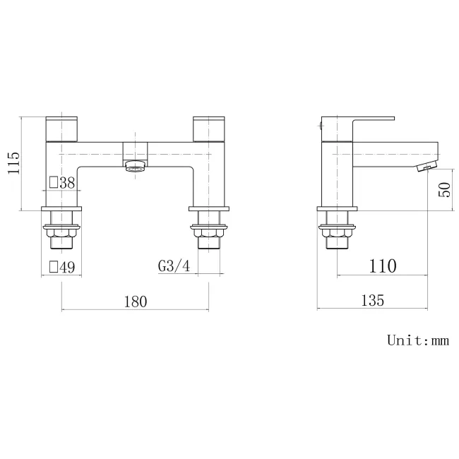 Lea Matt Black Basin & Bath Mixer Tap Set