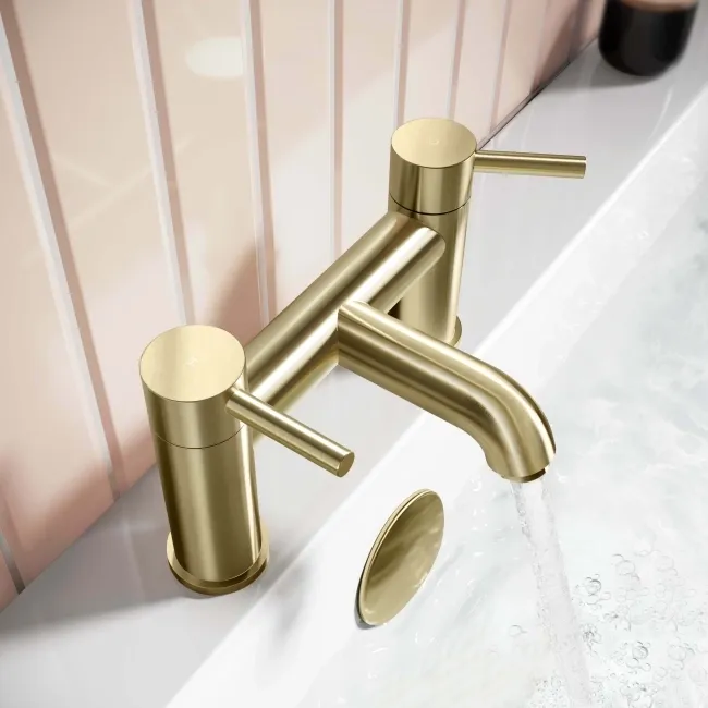 Trent Brushed Brass Basin & Bath Mixer Tap Set