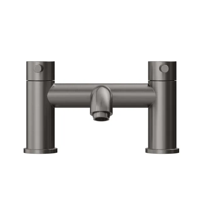 Trent Gunmetal Grey Basin & Bath Mixer Tap Set