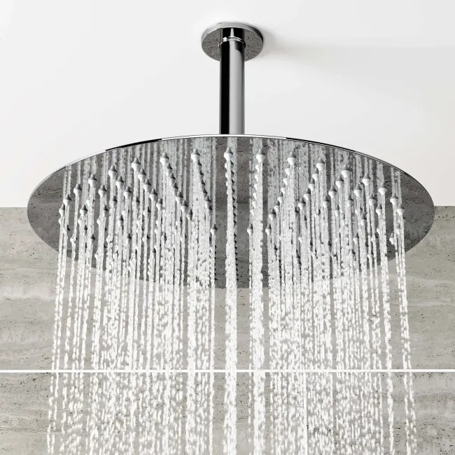 Ballina Premium Ceiling Chrome Round Thermostatic Shower Set - 300mm Head