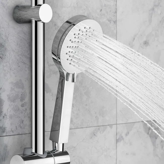 Ballina Premium Chrome Round Thermostatic Bath Filler Shower Set - 200mm Head & Slider Shower
