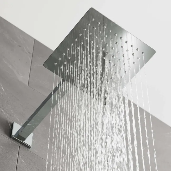 Galway Premium Chrome Square Thermostatic Shower Set - 200mm Head & Hand Shower