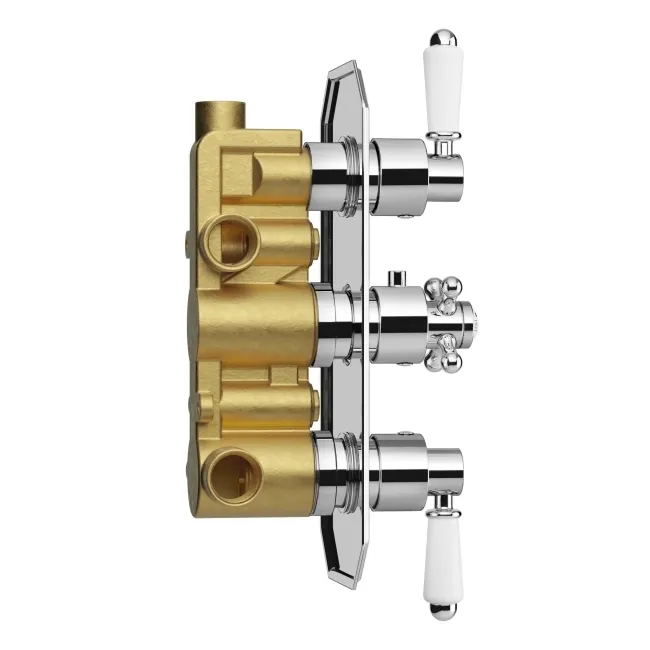 Shannon Premium Traditional Thermostatic Set - 200mm Head, Slider Shower & Bath Filler Waste