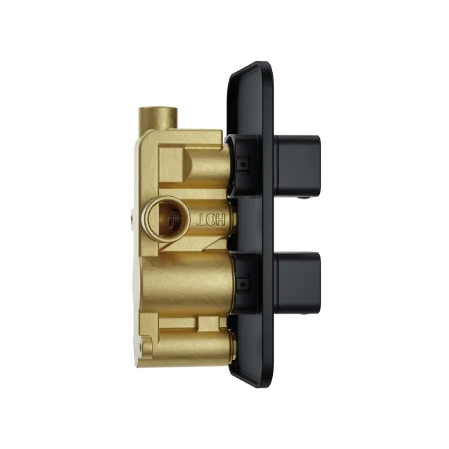 Galway Premium Ceiling Matt Black Square Thermostatic Shower Set - 400mm Head