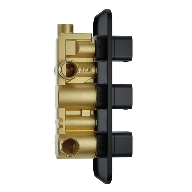 Galway Premium Matt Black Square Thermostatic Waterfall Shower Set & Hand Shower