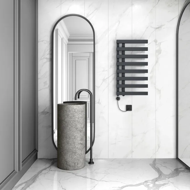 Palermo Electric Anthracite Designer Heated Towel Rail 800x450mm