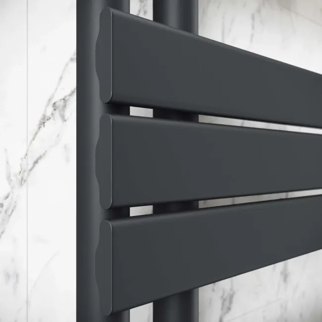 Seville Electric Anthracite Designer Flat Panel Heated Towel Rail 1200x450mm