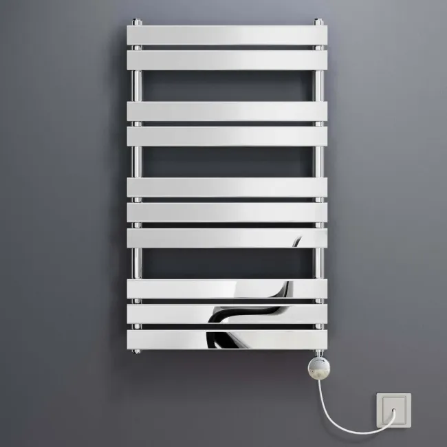 Santorini Electric Chrome Flat Panel Heated Towel Rail 1000x600mm