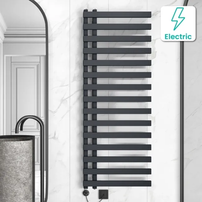 Palermo Electric Anthracite Designer Heated Towel Rail 1600x600mm