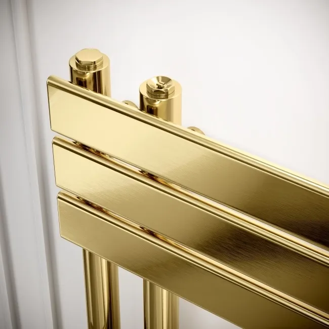 Seville Electric Brushed Brass Designer Flat Panel Heated Towel Rail 800x600mm