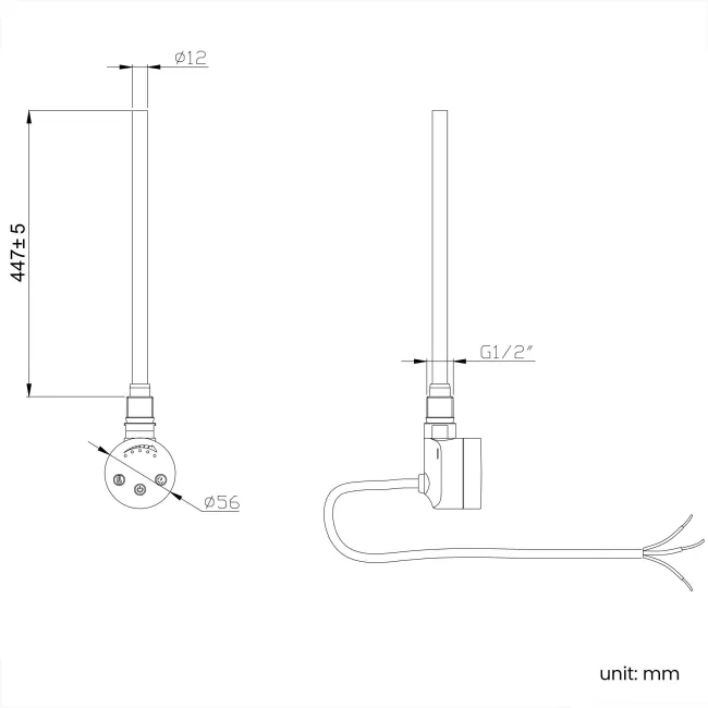 Santorini Electric Brushed Brass Flat Panel Heated Towel Rail 1600x600mm