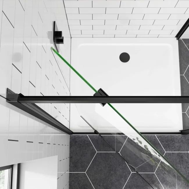 London Matt Black 6mm Pivot Shower Enclosure 1000x800mm