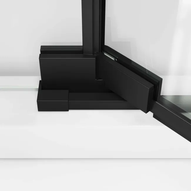 Vienna Matt Black Easy Clean 8mm Hinged Shower Enclosure 800x800mm