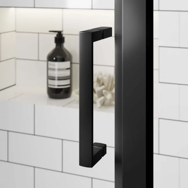 London Matt Black 6mm Pivot Shower Enclosure 900x700mm