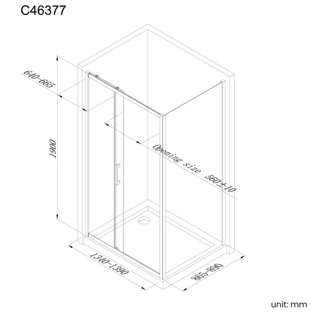 Hamburg Brushed Brass Easy Clean 8mm Sliding Shower Enclosure 1400x900mm - Easy Fix
