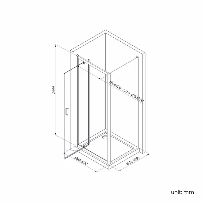 London Brushed Brass 6mm Pivot Shower Enclosure 700x700mm