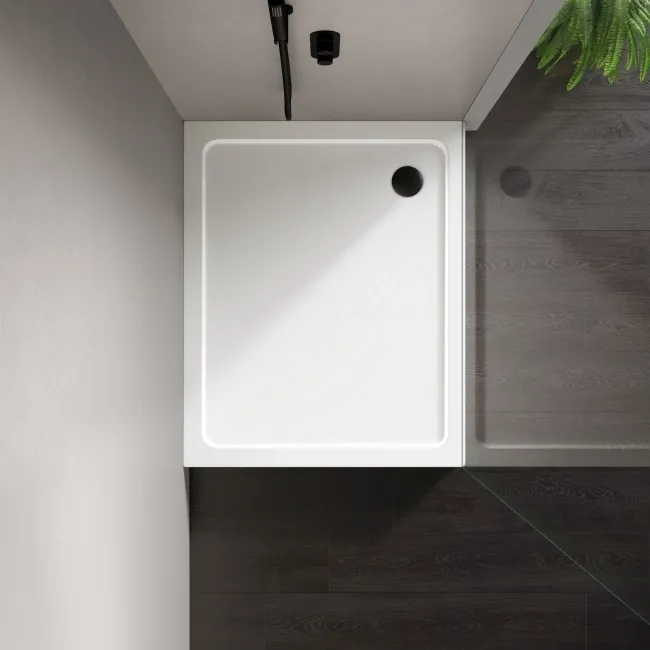 London Rectangular Stone Shower Tray 1100x900mm & Riser Kit