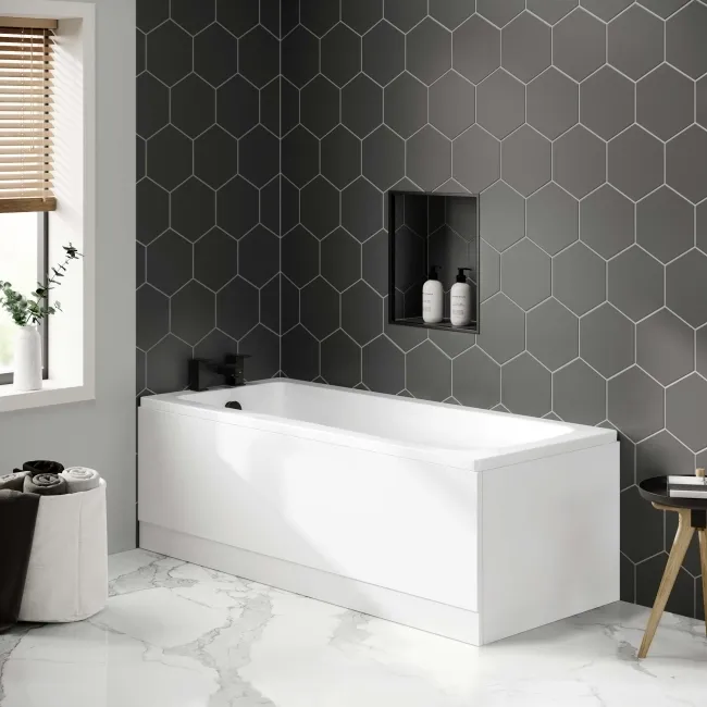 Hereford 1600x700 Square Single Ended Bath