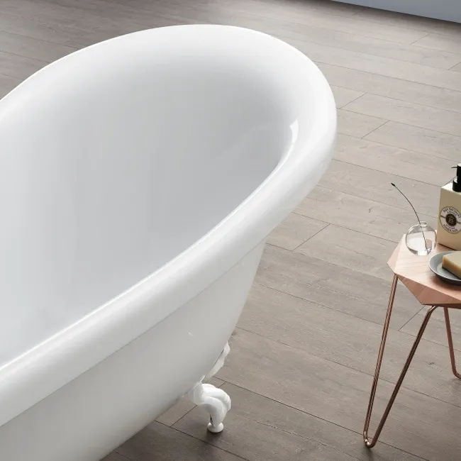 Highbury 1550mm Roll Top Slipper Bath - White Ball Feet