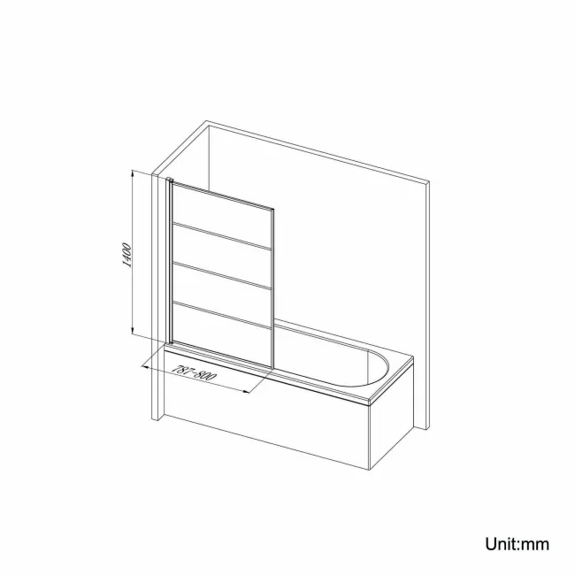 Abingdon 1700 Roll Top Shower Bath - White Claw Feet & 6mm Easy Clean Matt Black Grid Screen