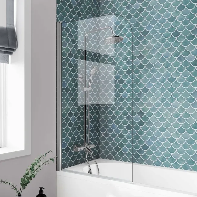 Oakham 1700 Space Saving Shower Bath & 6mm Easy Clean Screen - Left Handed