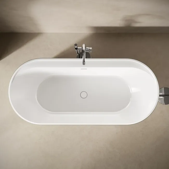 Shore 1700 Matt Green Freestanding Bath - Chrome Feet