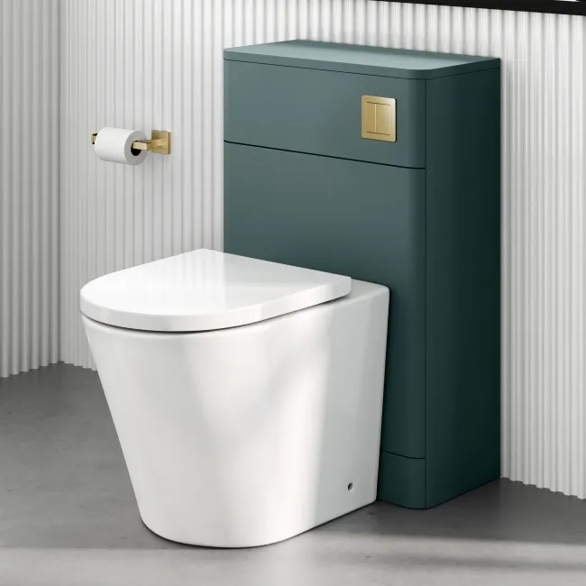Detroit Cable Operated Concealed Cistern With Brushed Brass Square Push Button