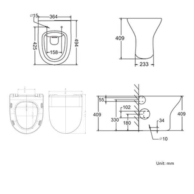 Orlando Back To Wall Toilet With Soft Close Slim Seat