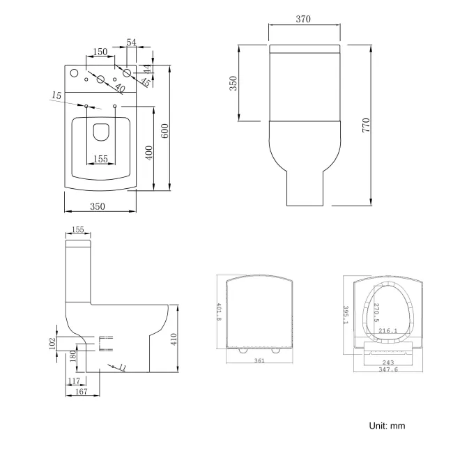 Portland Close Coupled Toilet With Soft Close Seat