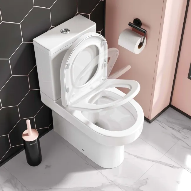 Denver Rimless Fully Back to Wall Close Coupled Toilet With Soft Close Seat