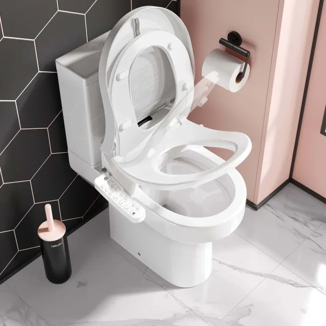 Denver Rimless Comfort Height Close Coupled Toilet With Smart Bidet Seat