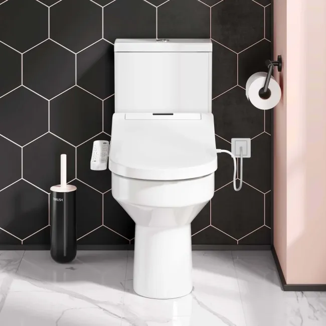 Denver Rimless Fully Back to Wall Close Coupled Toilet With Smart Bidet Seat