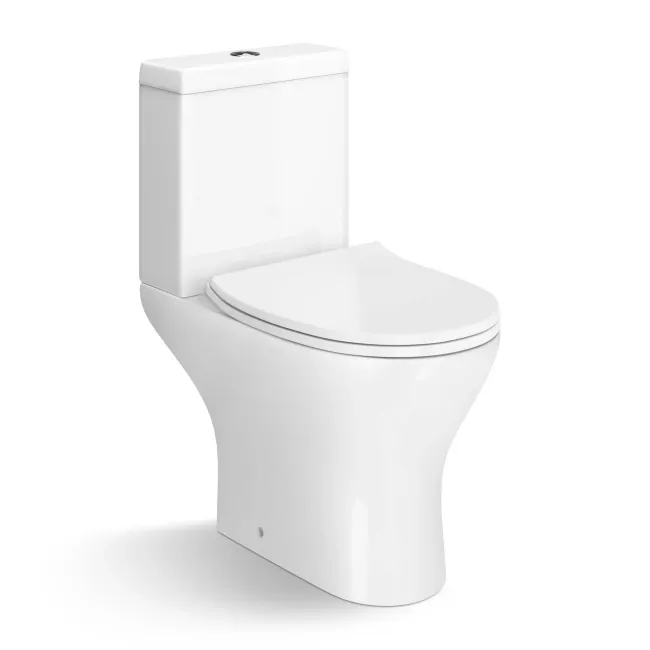 Orlando Rimless Close Coupled Toilet With Soft Close Slim Seat