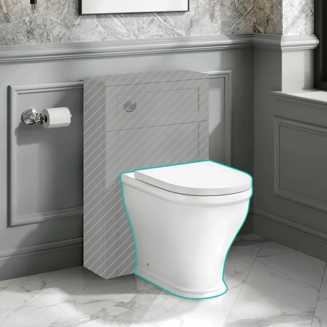 Kansas Traditional Rimless Back To Wall Toilet With Premium Soft Close Seat