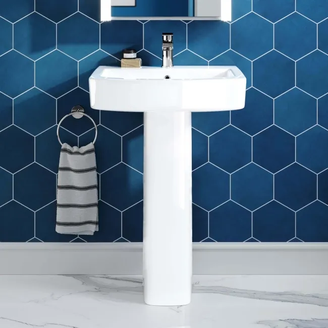 Portland Square Pedestal Basin 570mm