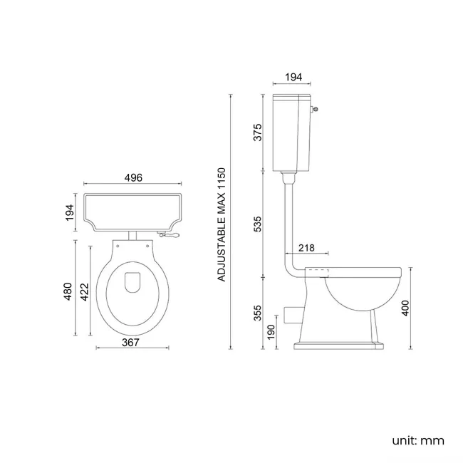 Hudson Traditional Low-Level Toilet With Cashmere Pink Seat & Pedestal Basin - Single Tap Hole