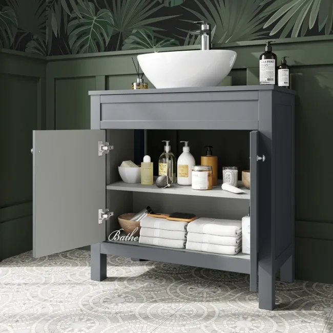 Bermuda Dove Grey Vanity With Oval Counter Top Basin 800mm