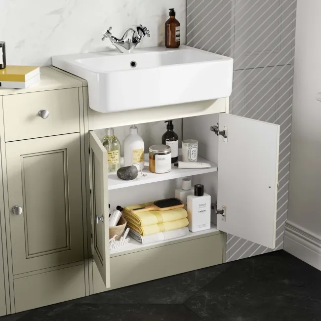 Monaco Chalk White Combination Vanity Basin and Seattle Toilet 1500mm