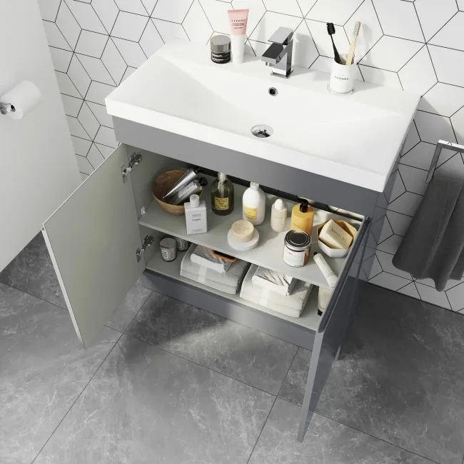 Trent Stone Grey Basin Vanity 800mm