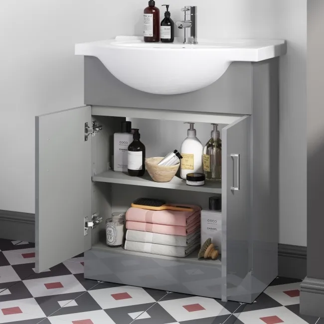 Quartz Stone Grey with Semi Recessed Basin 650mm