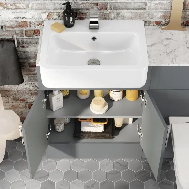 Harper Stone Grey Combination Vanity Basin with Marble Top & Atlanta Toilet 1200mm