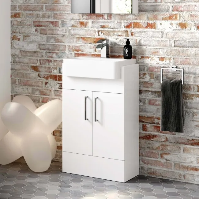 Harper Gloss White Vanity with Semi Recessed Basin 500mm