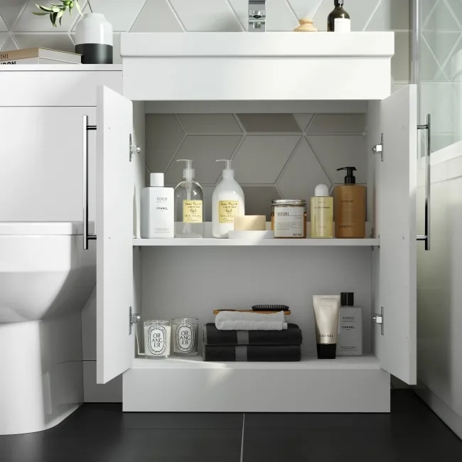 Avon Gloss White Combination Vanity Basin and Miami Toilet 1100mm