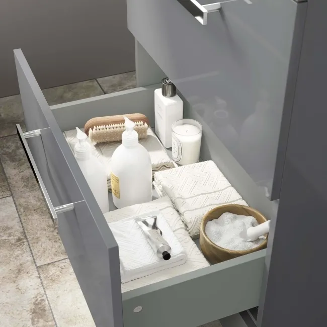 Avon Stone Grey Drawer with Marble Top 600mm - Excludes Counter Top Basin