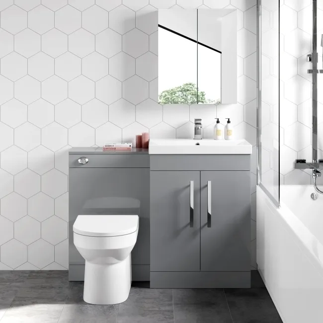 Avon Stone Grey Combination Vanity Basin and Miami Toilet 1100mm