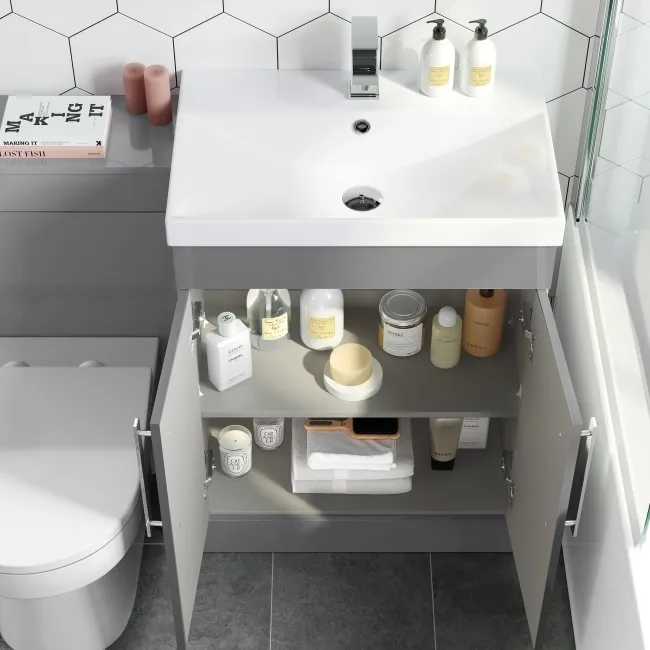 Avon Stone Grey Combination Vanity Basin and Miami Toilet 1100mm