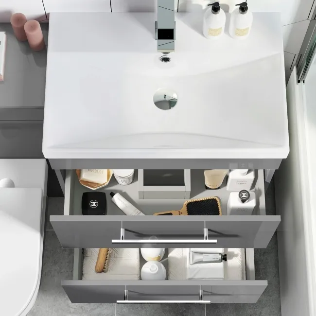 Avon Stone Grey Combination Basin Drawer and Miami Toilet 1100mm